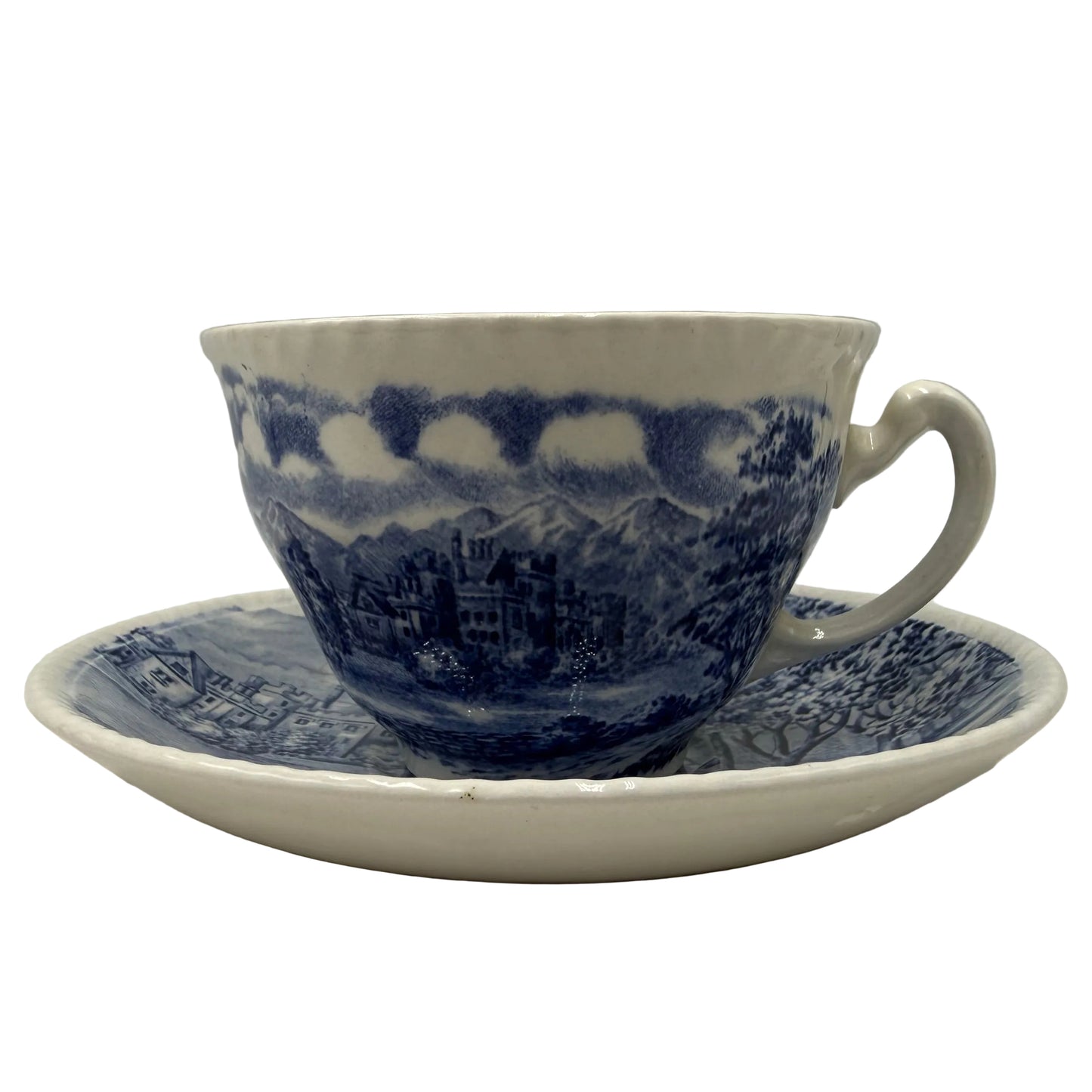 Woods-&-Sons-Blue-and-White-Westmorland-China-Tea-Cup-and-Saucer