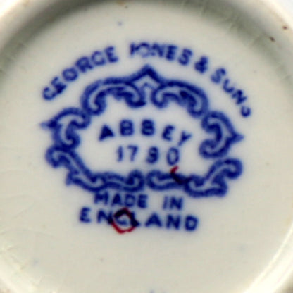 George Jones & Sons Abbey Blue and White China Tea Cup and Saucer