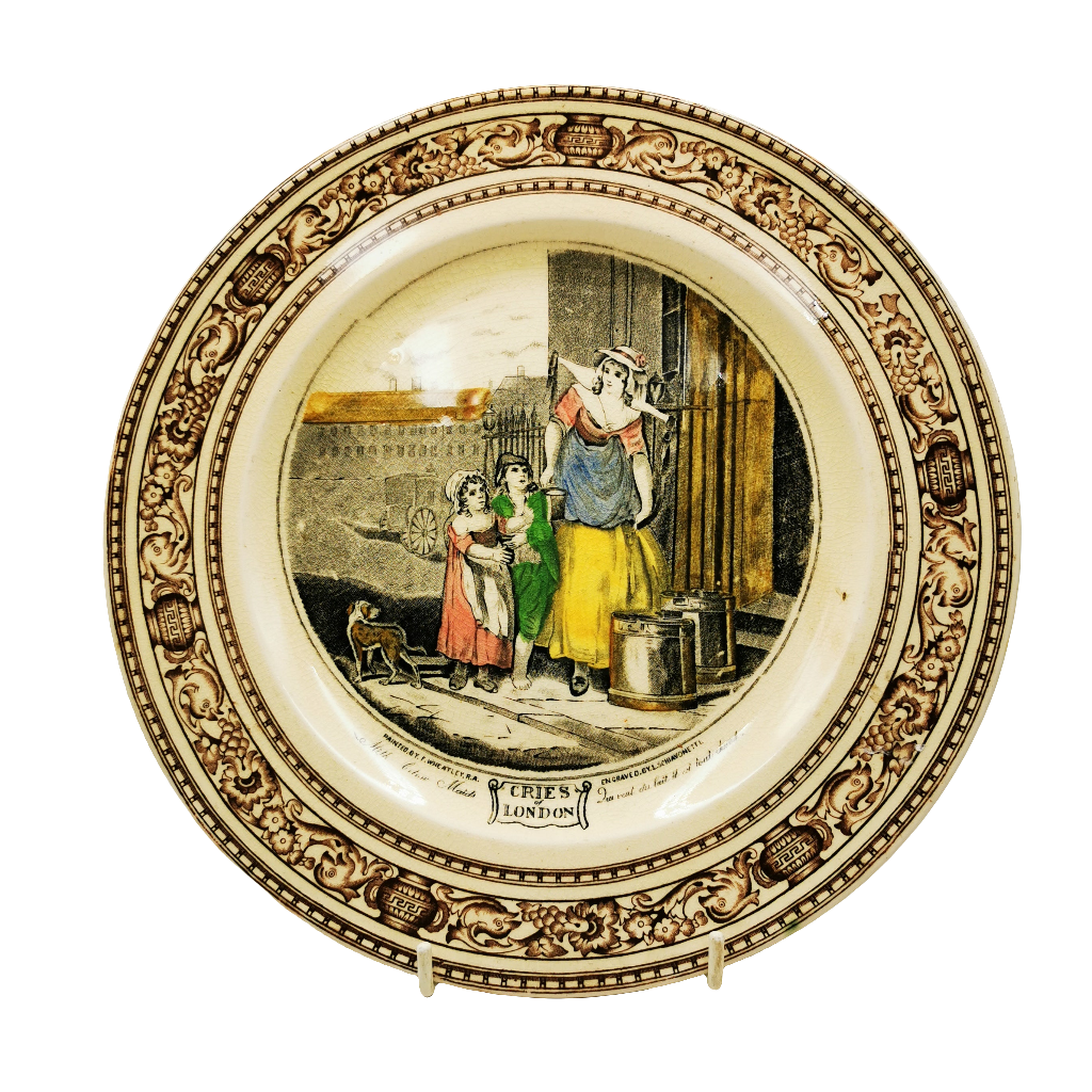 Adams Cries of London China Dinner Plate Milk Below Maids
