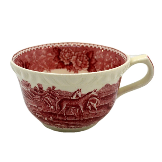 Adams English Scenic Red and White China Teacup