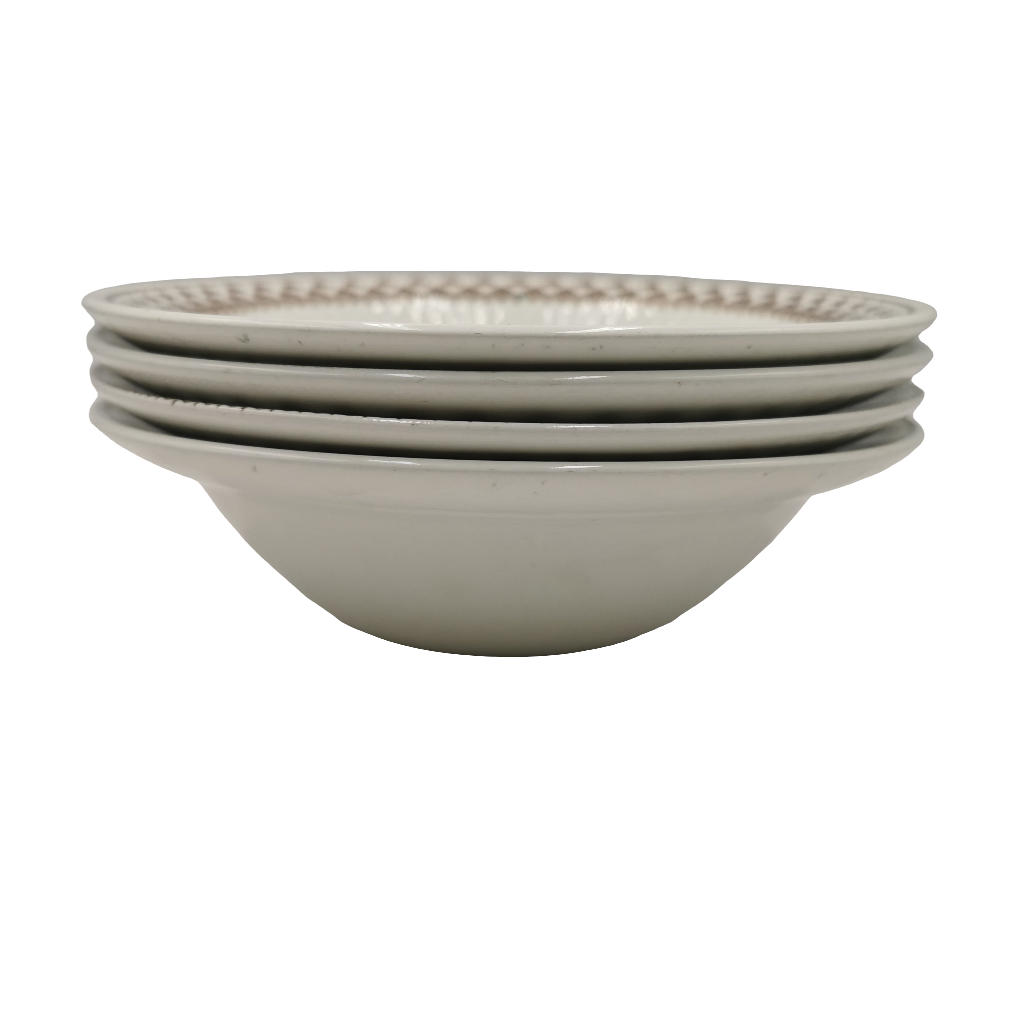 Adams Sharon Brown and White China Cereal Bowl