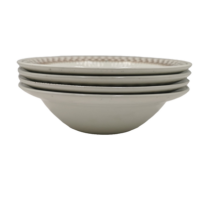 Adams Sharon Brown and White China Cereal Bowl