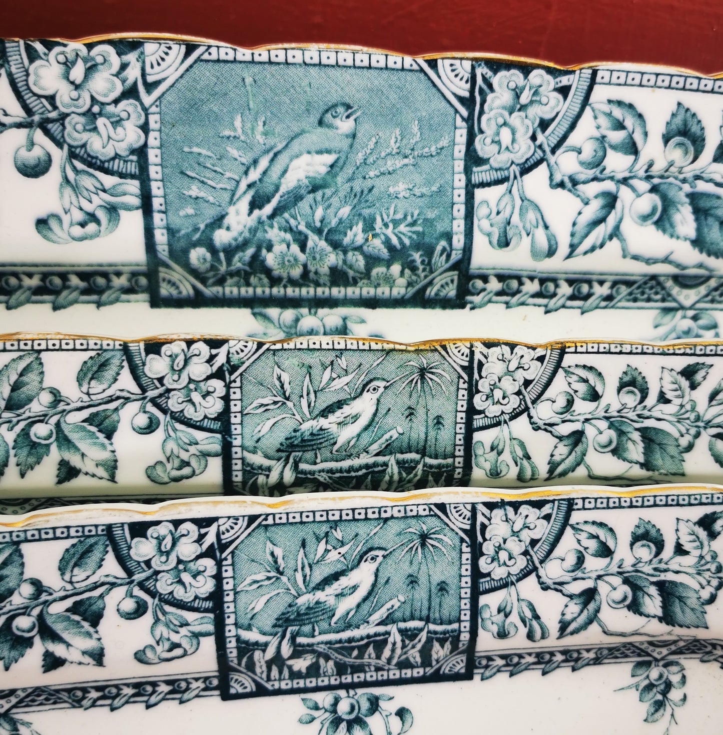 Wallis Gimson & Co Alexandria Antique Blue and White China Platter Set 1885