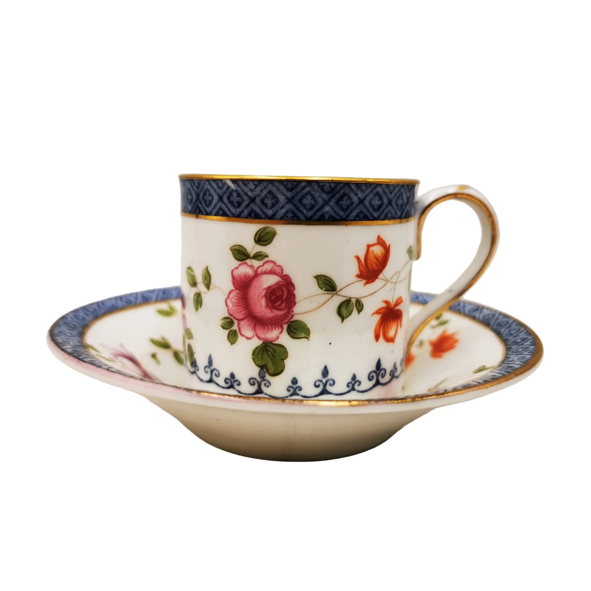 Crown-Staffordshire-Porcelain-China-Demitasse-Espresso-Cup-and-Saucer-16694