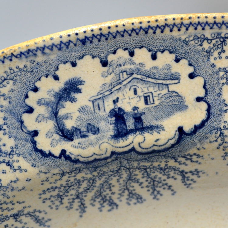 Antique John Wood Albion Blue & White China 16-inch Platter