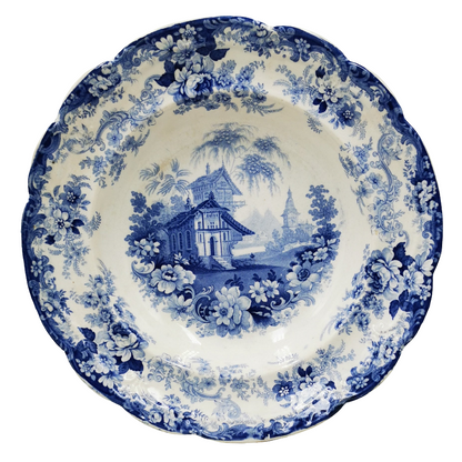 Minton Genevese Soup Plate Blue and White China c1830