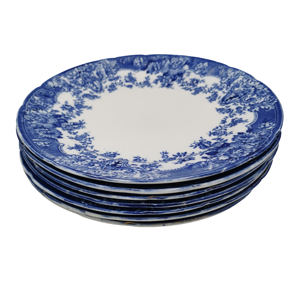 Ceramic Art Co Ltd Crown Pottery Ruskin Blue and White China Dinner Plate 1905-1919