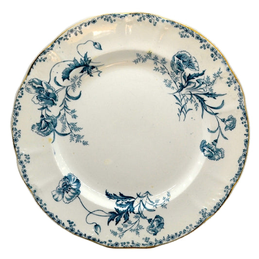 J H Weatherby Carnation Blue & White Floral China Dinner Plate