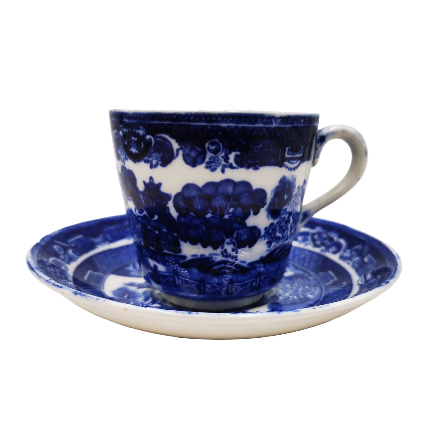 Adderley Ware Old Willow Blue and White China Teacup & Saucer