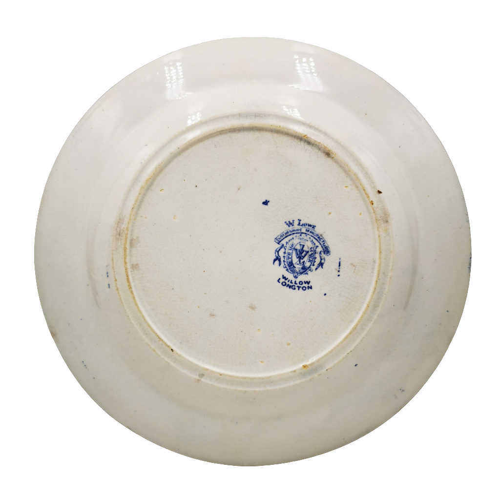 Antique William Lowe Willow Earthenware Dinner Plate