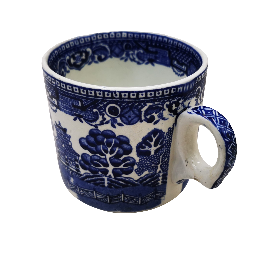 Antique Blue and White Willow English China Teacup