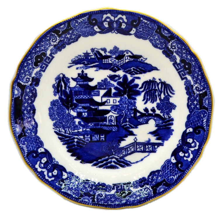 Antique Coalport Blue and White China Temples or Broseley Plate