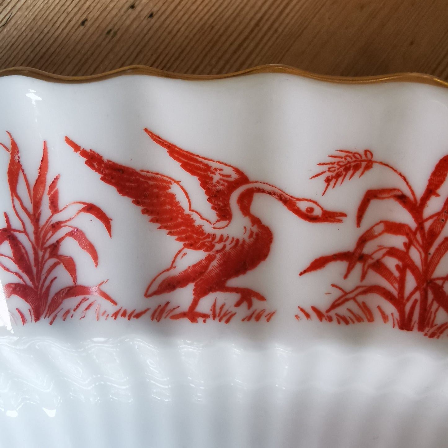 `Japanese crane-coral red coalport