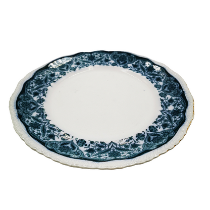 Antique Sampson Bridgwood Grecian Blue and White China Dinner Plate