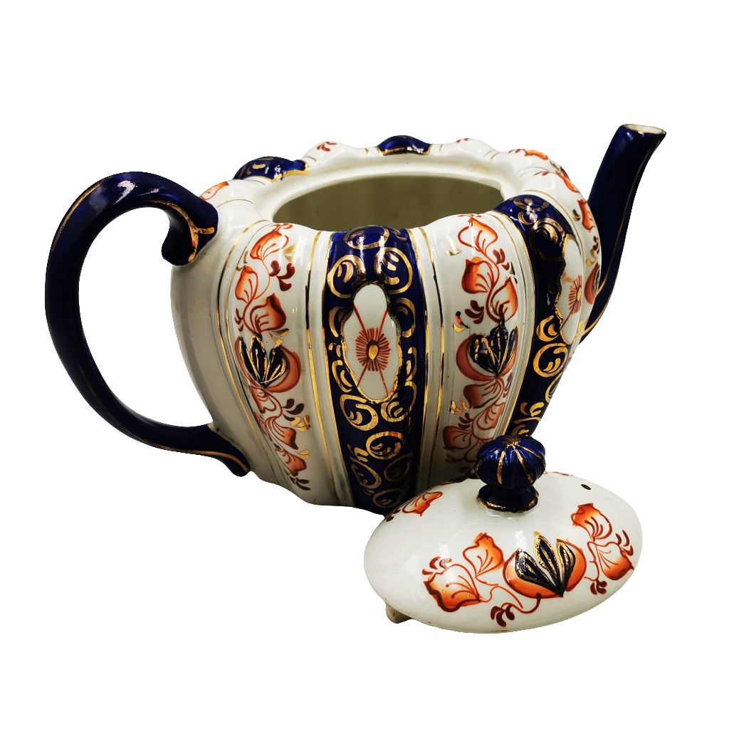 Antique Gaudy Welsh Warwick Teapot