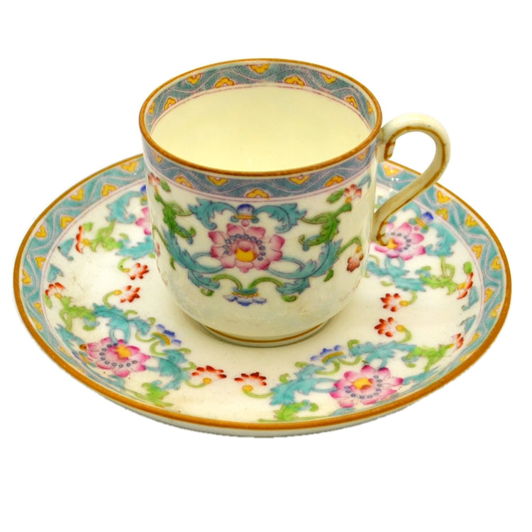 Antique Minton Floral China 13833 Coffee Cup and Saucer 1917