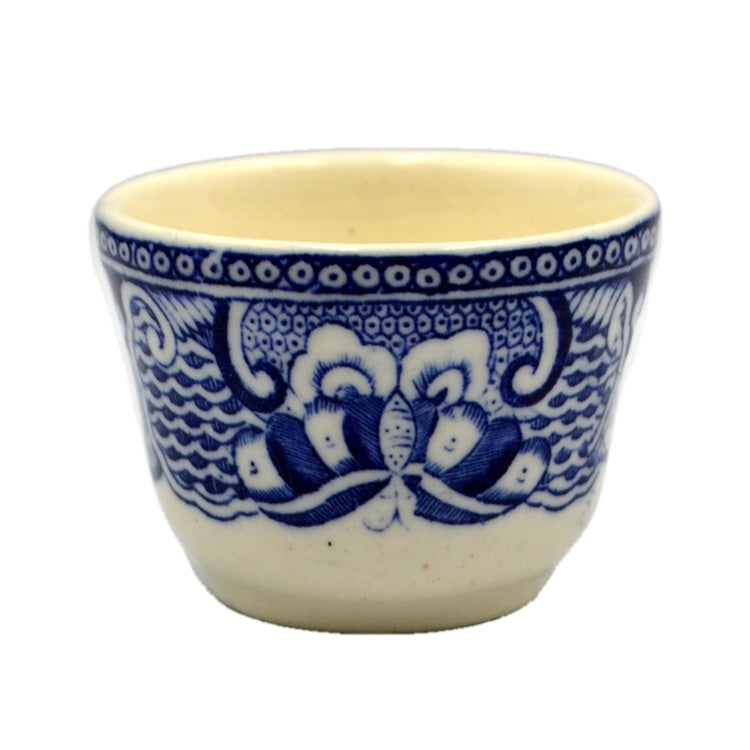 Antique Moth Border Blue and White China Blue Willow Egg Cup