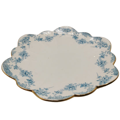 Antique Star China Company Paragon 1492 Blue and White Bone China Cake Plate