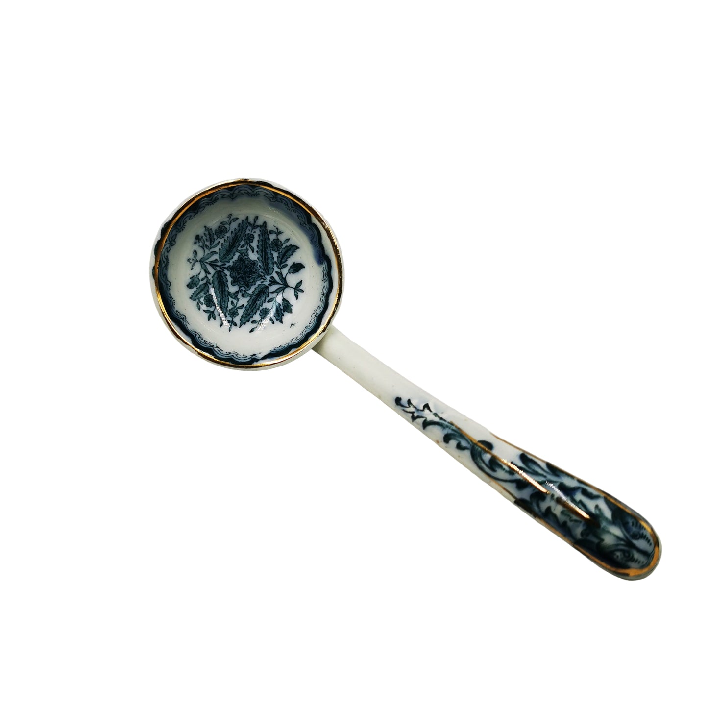 Antique Sampson Bridgwood Grecian Blue and White China Sauce Tureen Set