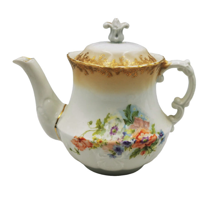 Antique Floral China Teapot 1890-1910