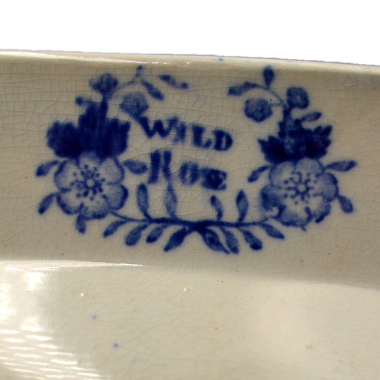 Antique Nuneham Park Wild Rose Blue and White Platter