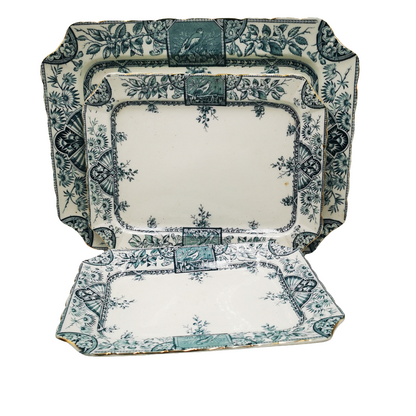 Wallis Gimson & Co Alexandria Antique Blue and White China Platter Set 1885
