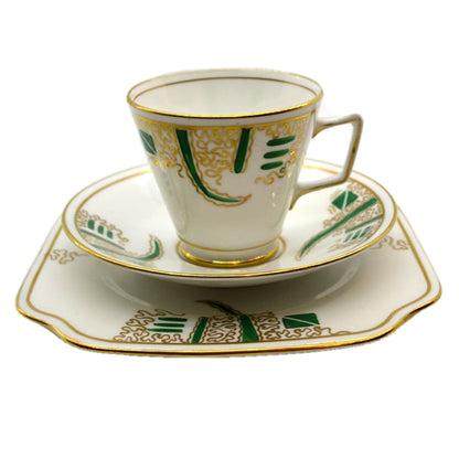 Salisbury China Bradleys Art Deco 9165 Teacup Trio