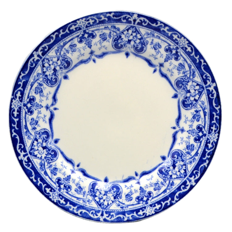 Antique F Winkle China Art Nouveau Flow Blue & White China Dinner Plate