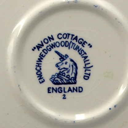 Vintage Blue and White saucer in the Avon Cottage pattern Enoch Wedgwood (Tunstall) Ltd