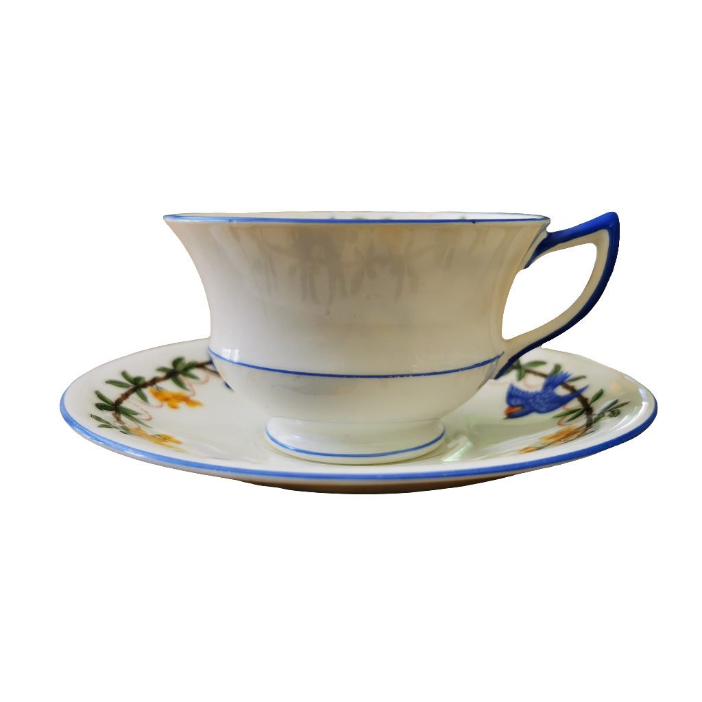 aynsley blue bird china teacup
