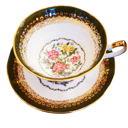 Elizabethan China Floral Versailles Teacup and Saucer