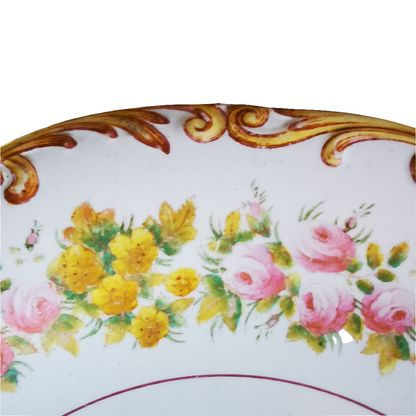 Tall Pedestal Antique Floral Pattern 6793 Ironstone China Fruit Stand