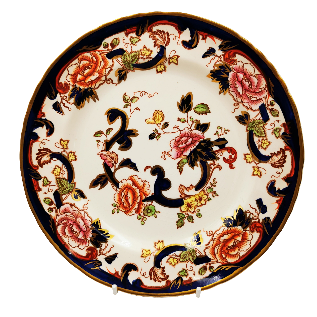 Masons Mandalay Blue Ironstone China 8-inch Plate