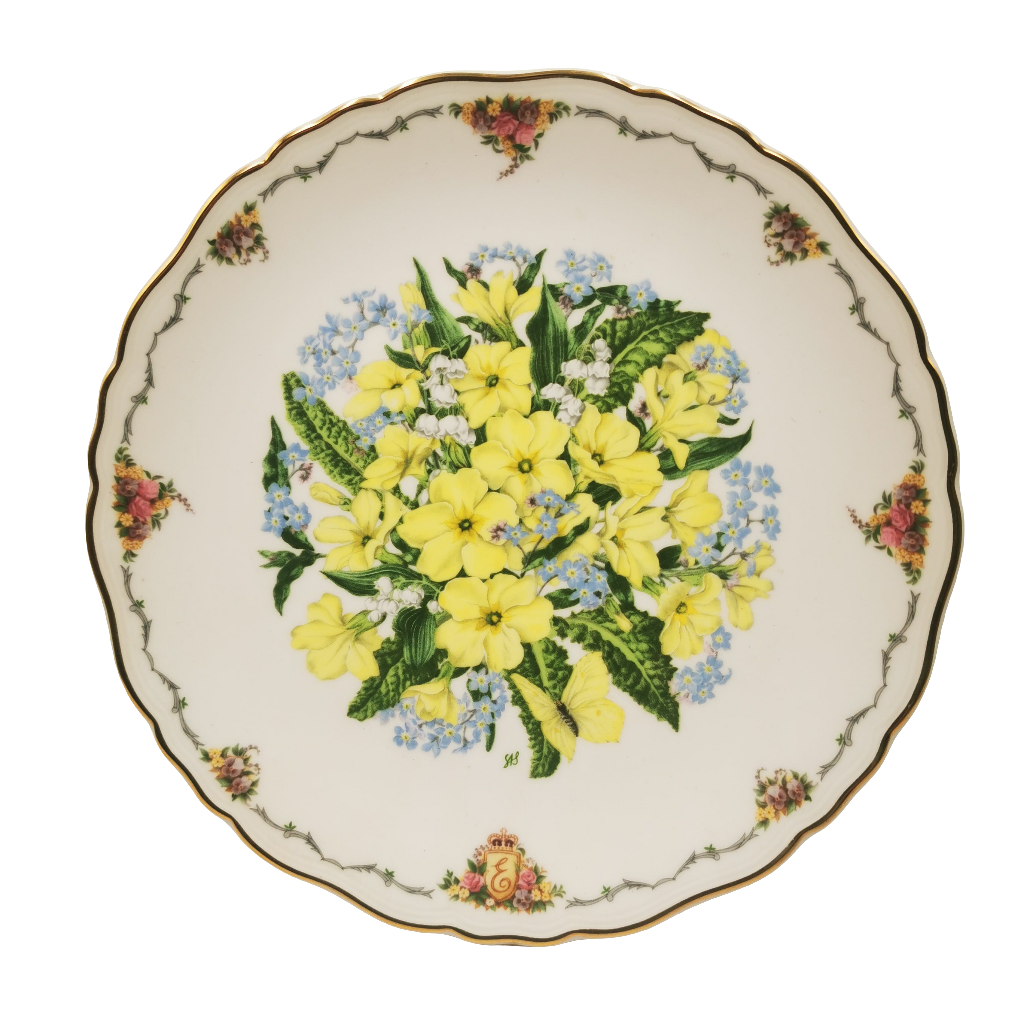 Royal Albert China The Queen Mother's Favourite Flowers Complete 9 Plate Set