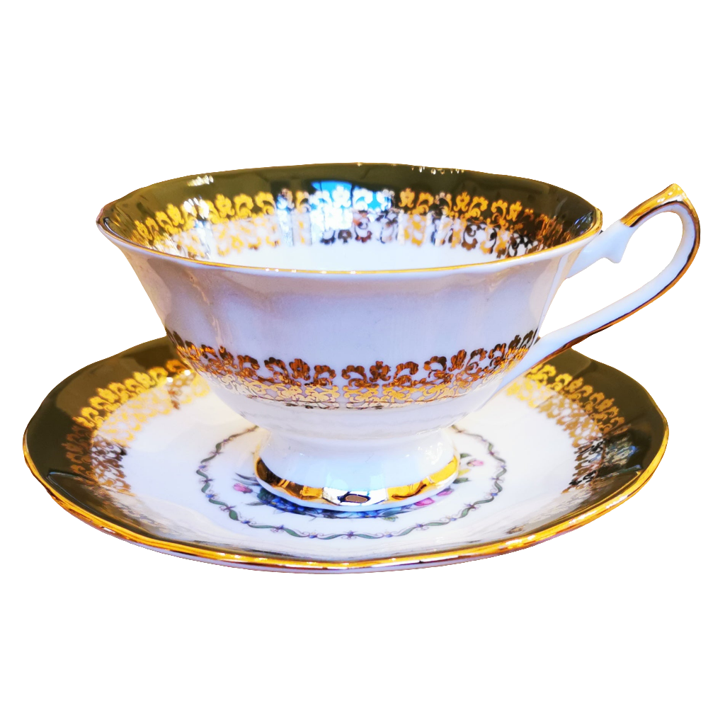 Elizabethan China Floral Versailles Teacup and Saucer