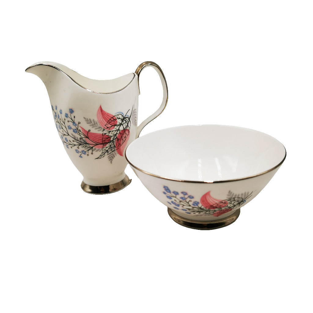 Royal Albert China Fancy Free Milk Jug and Sugar Bowl Set