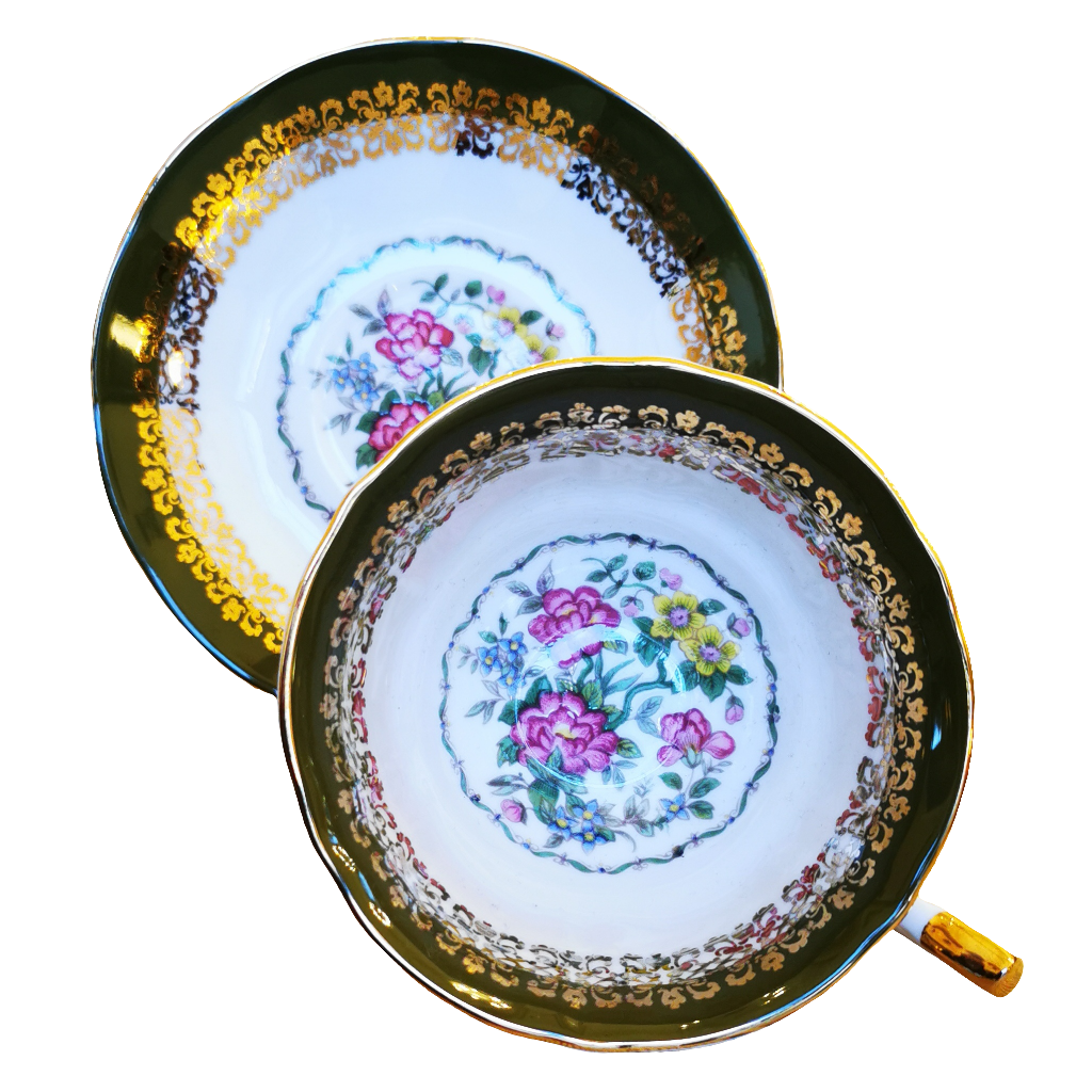 Elizabethan China Floral Versailles Teacup and Saucer