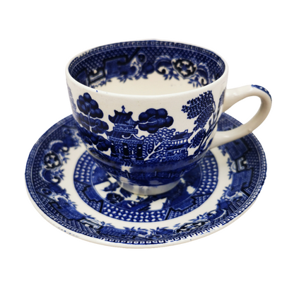 Swinnertons Blue and White China Old Willow Teacup & Saucer