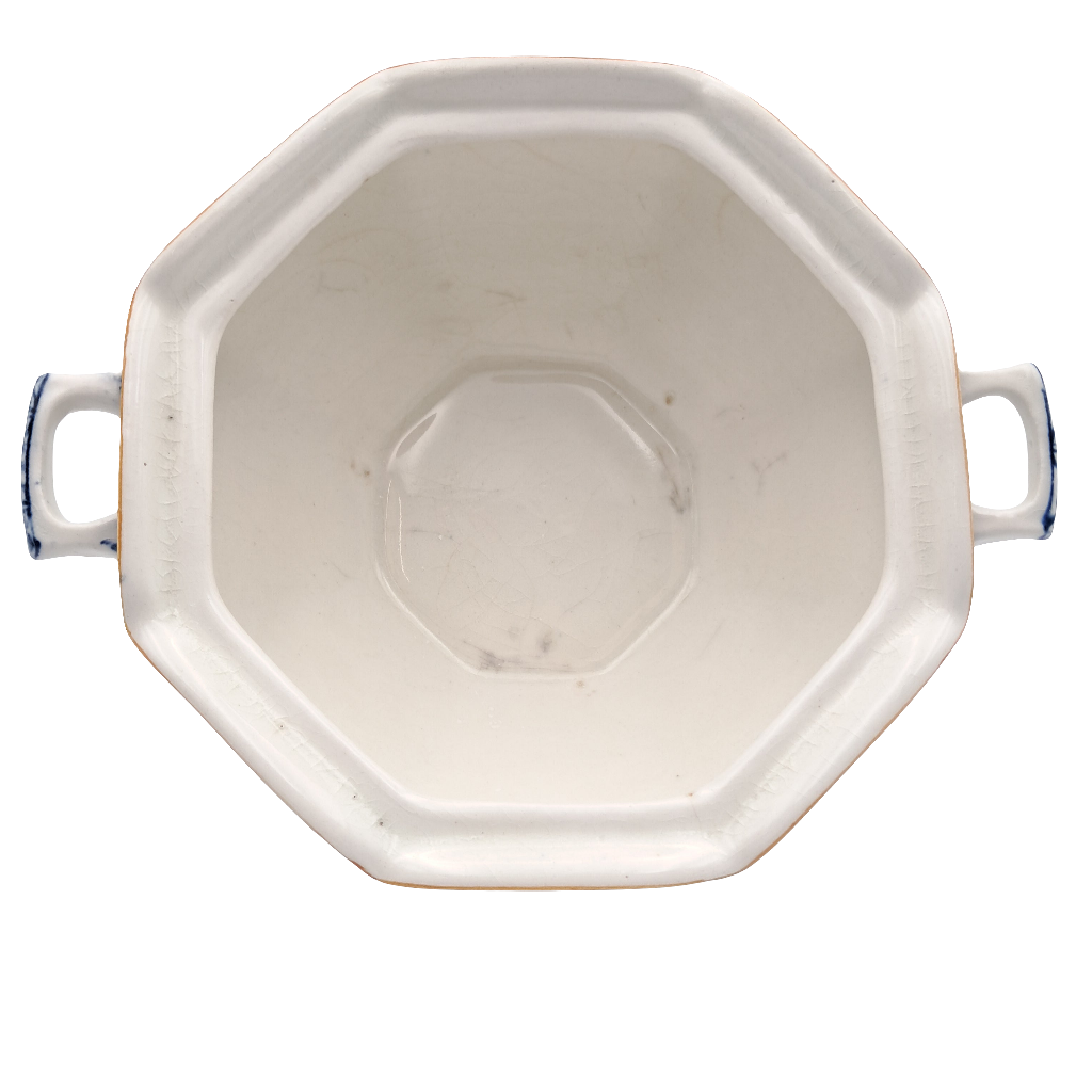 Antique Woods Ware Blue and White Alva Pattern Sauce Tureen with Lid