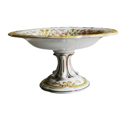 Tall Pedestal Antique Floral Pattern 6793 Ironstone China Fruit Stand