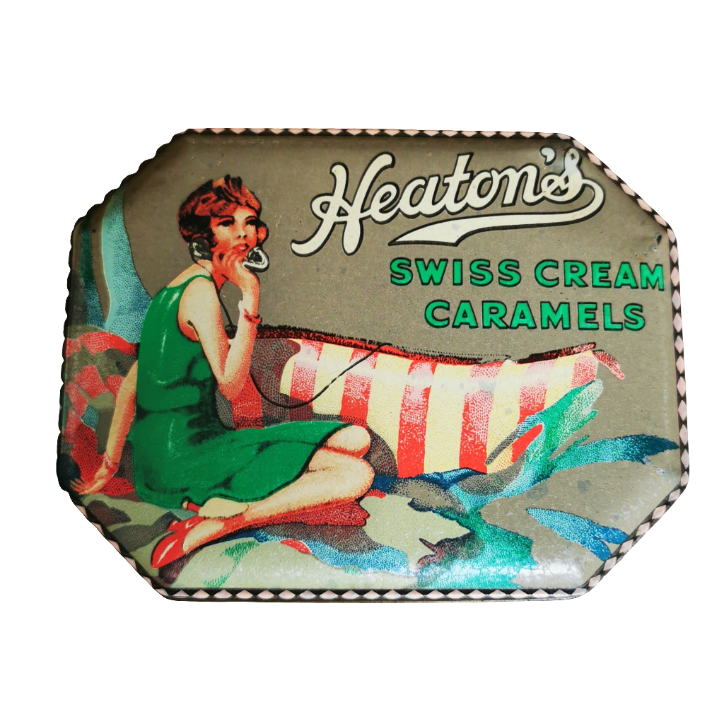 Vintage Heaton's Swiss Cream Caramels Tin