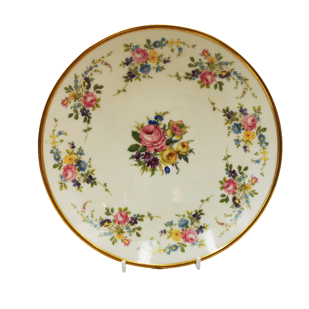 Thomas Ivory Ware Bavarian Floral China Footed Bowl