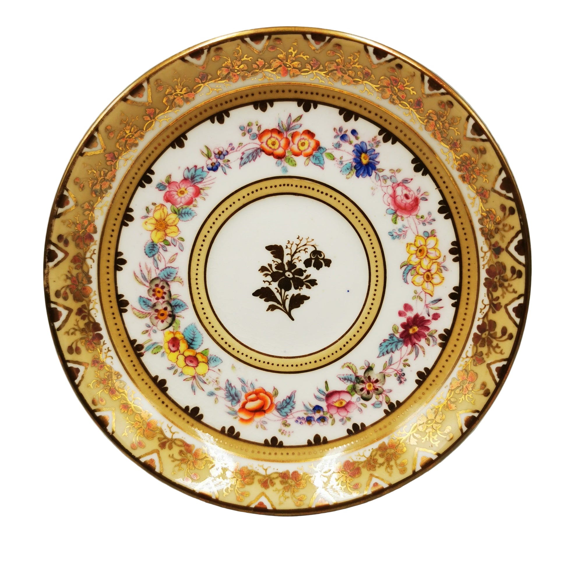 Antique Floral Porcelain China Hand Decorated Teacup and Saucer