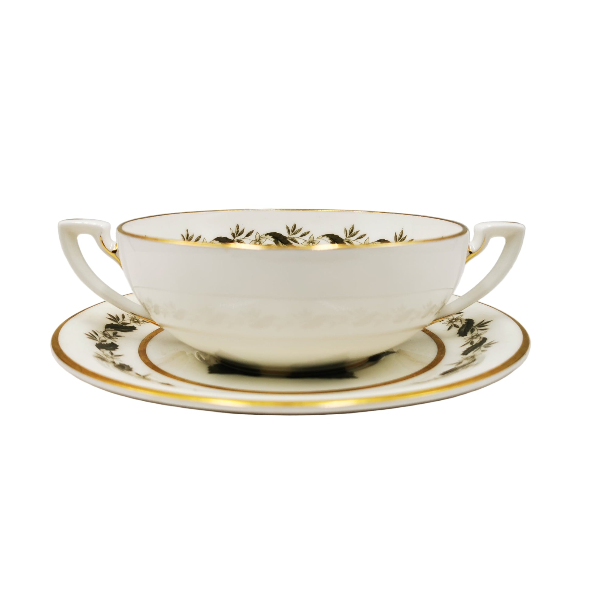 Royal Worcester China Bernina Soup Cup and Saucer