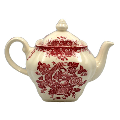 Johnson Brothers Red and White China Bird of Paradise Teapot