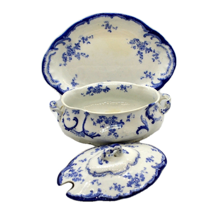 Antique Ridgway Chiswick Rd No 295284 Royal Semi Porcelain China Sauce Tureen Set