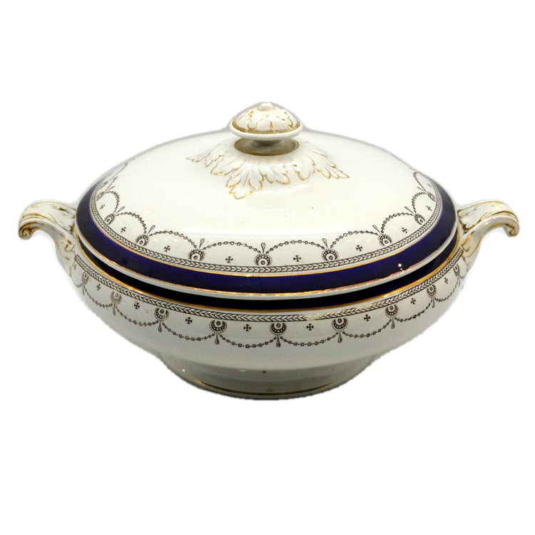Alfred Meakin Blue de Roi China Round Lidded Serving Tureen