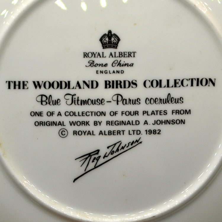 Royal Albert China Woodland Birds Collection Blue Tit Cabinet Plate