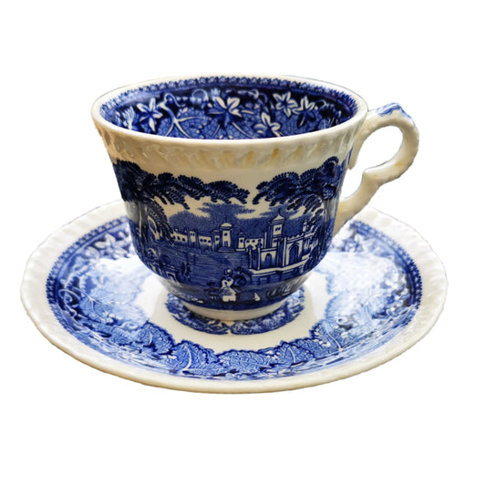 mason vista blue vintage teacup blue and white china