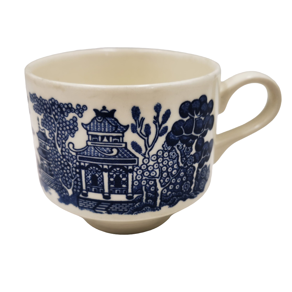Churchill Blue Willow Blue And White China Mid-Century Teacup